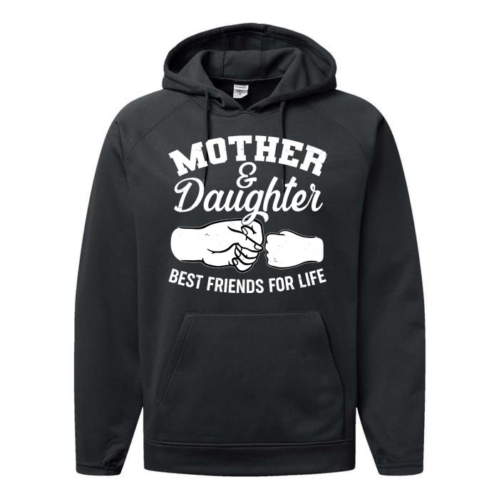 Mother and Daughter Best Friends For Life Fist Bump Performance Fleece Hoodie