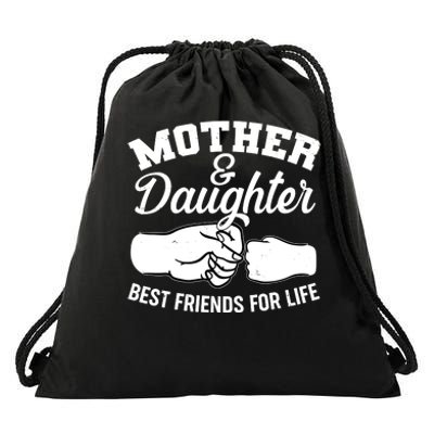 Mother and Daughter Best Friends For Life Fist Bump Drawstring Bag