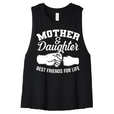 Mother and Daughter Best Friends For Life Fist Bump Women's Racerback Cropped Tank