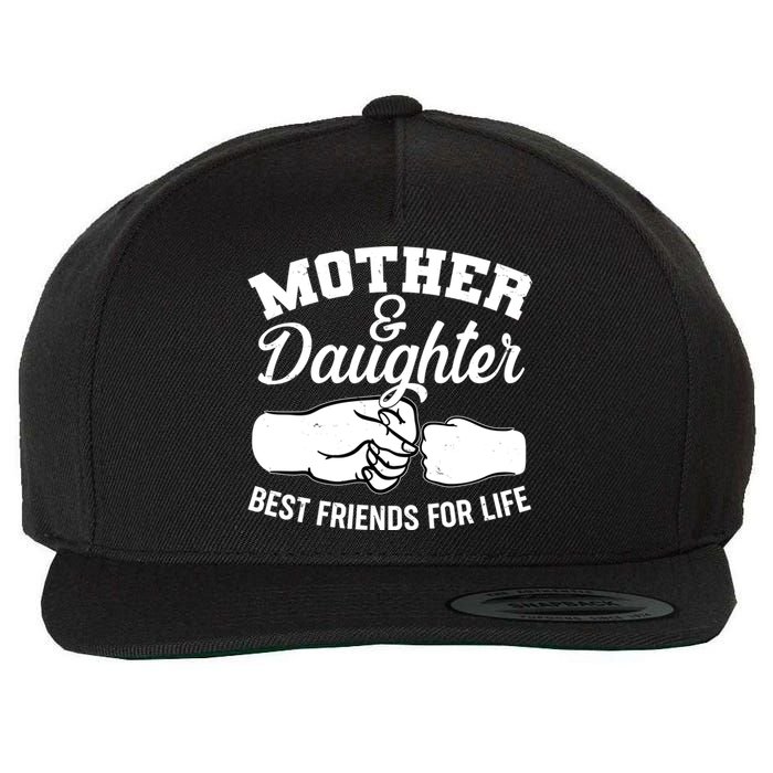 Mother and Daughter Best Friends For Life Fist Bump Wool Snapback Cap