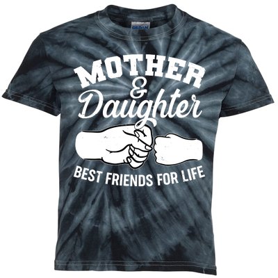 Mother and Daughter Best Friends For Life Fist Bump Kids Tie-Dye T-Shirt