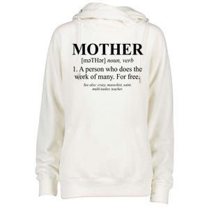 Mother Definition Mother's Day Womens Funnel Neck Pullover Hood