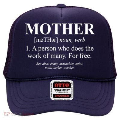 Mother Definition Mother's Day High Crown Mesh Back Trucker Hat