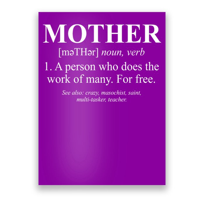 Mother Definition Mother's Day Poster