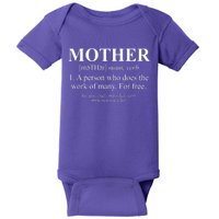 Mother Definition Mother's Day Baby Bodysuit