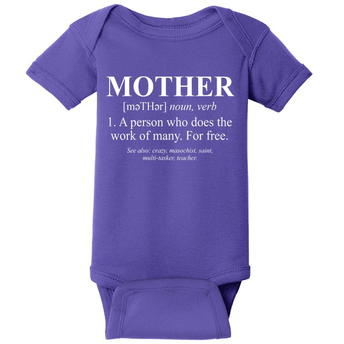 Mother Definition Mother's Day Baby Bodysuit