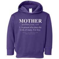 Mother Definition Mother's Day Toddler Hoodie