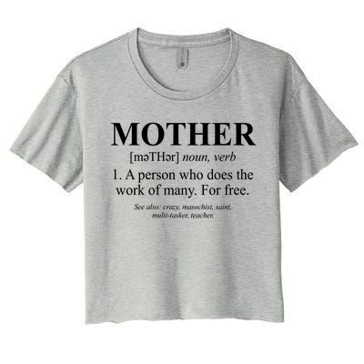 Mother Definition Mother's Day Women's Crop Top Tee