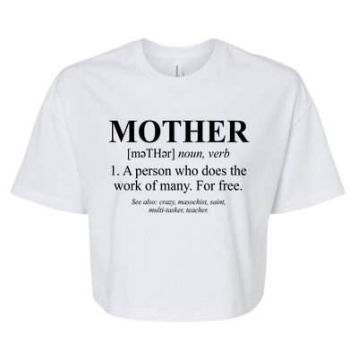 Mother Definition Mother's Day Bella+Canvas Jersey Crop Tee