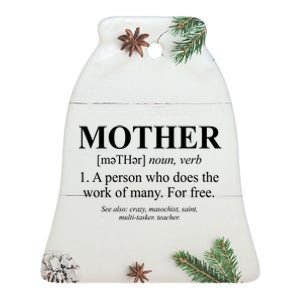 Mother Definition Mother's Day Ceramic Bell Ornament