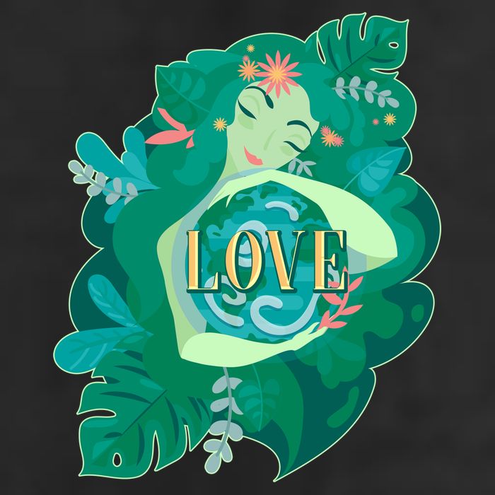 Mother Earth Hugging Earth Love Earth Day Garment-Dyed Heavyweight T-Shirt