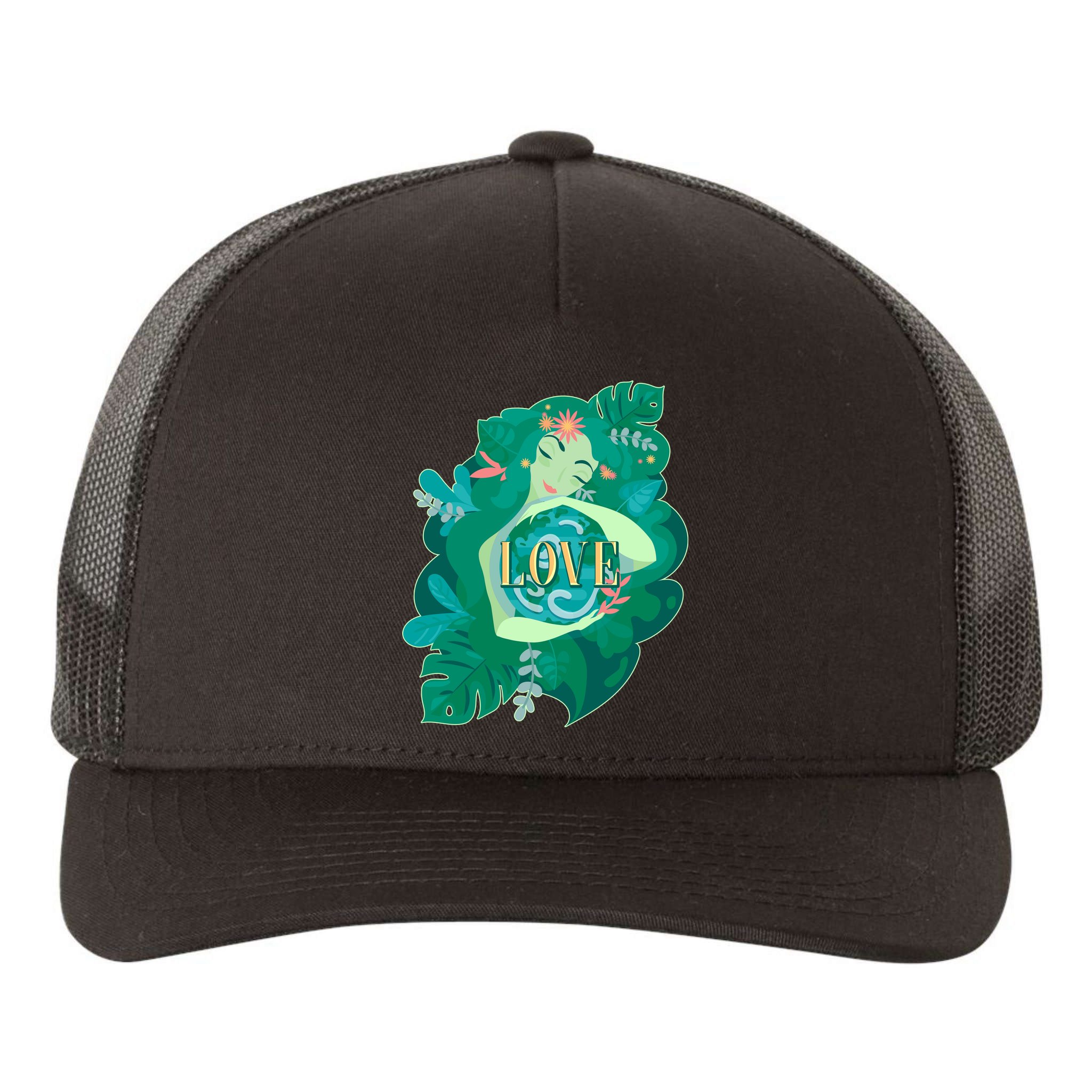 Mother Earth Hugging Earth Love Earth Day Yupoong Adult 5-Panel Trucker Hat