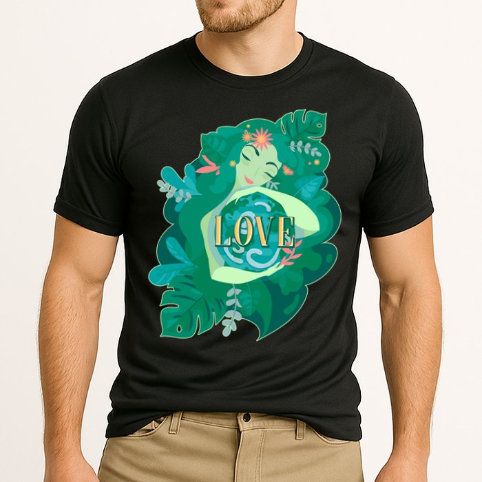 Mother Earth Hugging Earth Love Earth Day Cooling Performance Crew T-Shirt