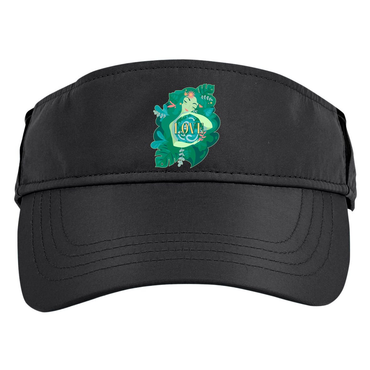 Mother Earth Hugging Earth Love Earth Day Adult Drive Performance Visor