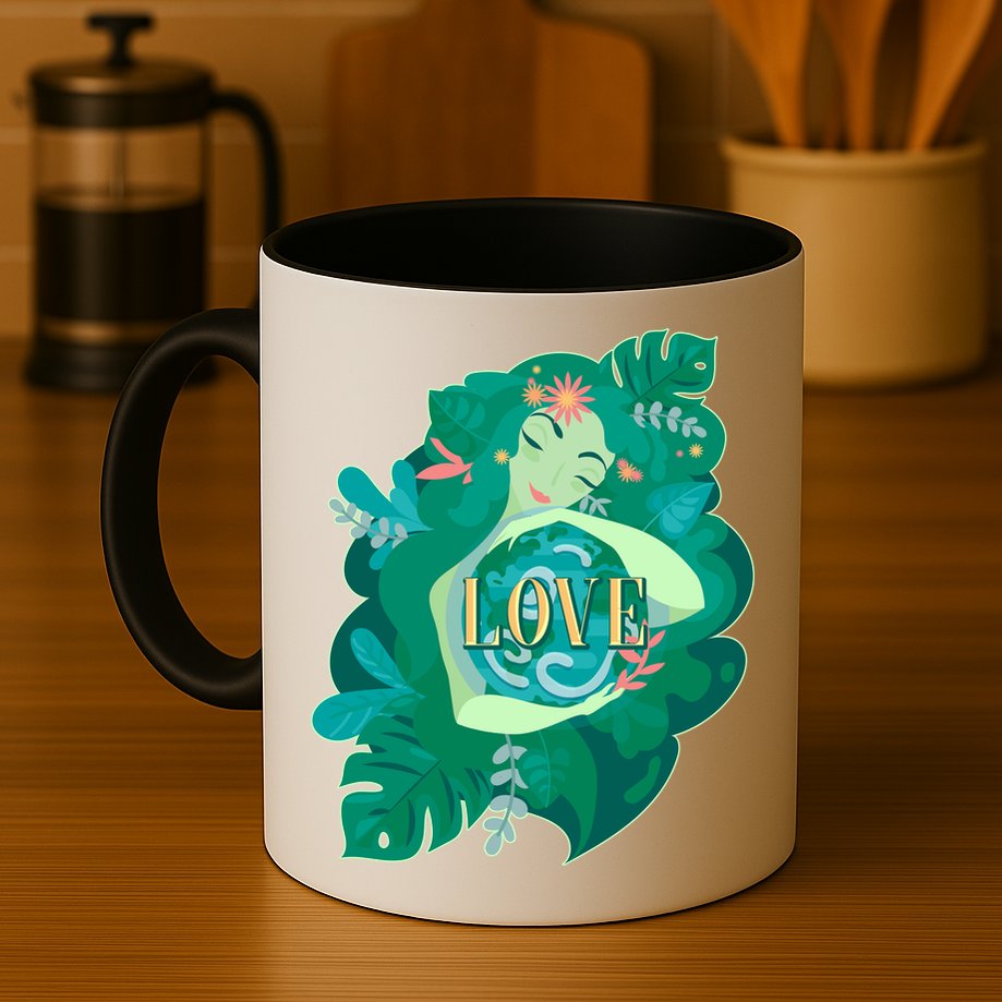 Mother Earth Hugging Earth Love Earth Day Mug