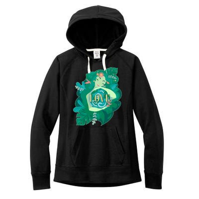 Mother Earth Hugging Earth Love Earth Day Women's Fleece Hoodie