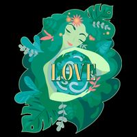 Mother Earth Hugging Earth Love Earth Day Flat Bill Trucker Hat