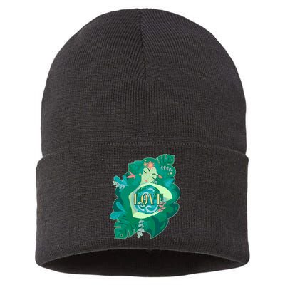Mother Earth Hugging Earth Love Earth Day Sustainable Knit Beanie