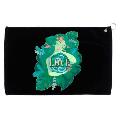 Mother Earth Hugging Earth Love Earth Day Grommeted Golf Towel