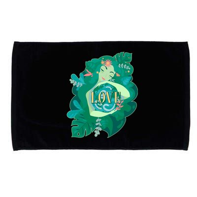 Mother Earth Hugging Earth Love Earth Day Microfiber Hand Towel