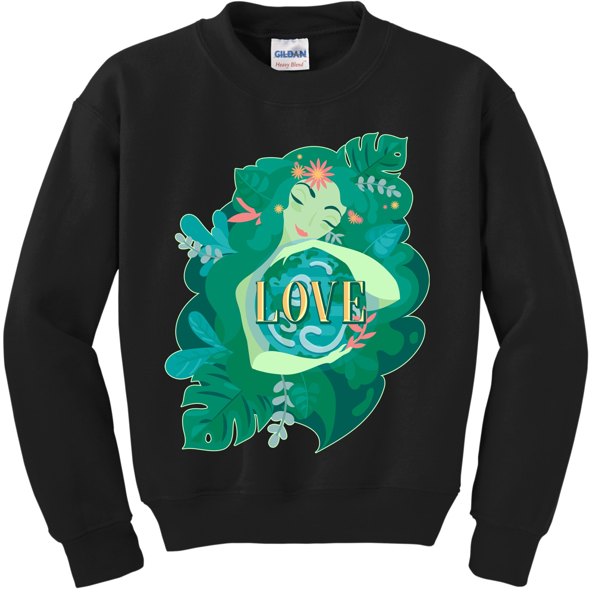 Mother Earth Hugging Earth Love Earth Day Kids Sweatshirt