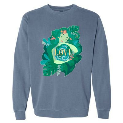 Mother Earth Hugging Earth Love Earth Day Garment-Dyed Sweatshirt