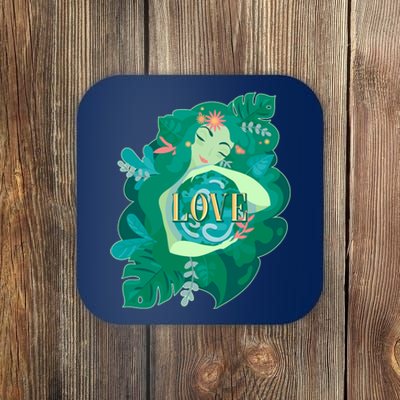 Mother Earth Hugging Earth Love Earth Day Coaster