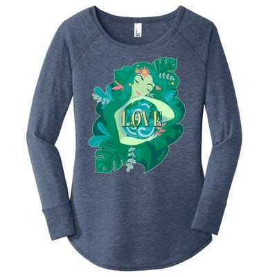 Mother Earth Hugging Earth Love Earth Day Women's Perfect Tri Tunic Long Sleeve Shirt