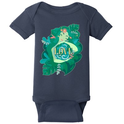 Mother Earth Hugging Earth Love Earth Day Baby Bodysuit