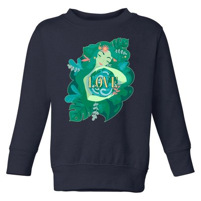 Mother Earth Hugging Earth Love Earth Day Toddler Sweatshirt