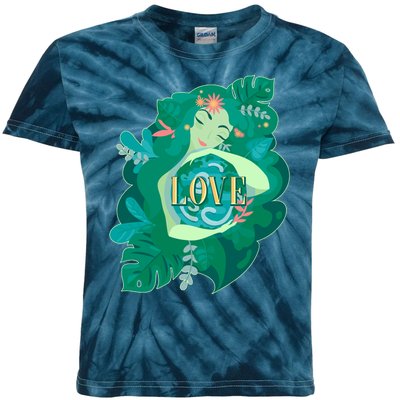 Mother Earth Hugging Earth Love Earth Day Kids Tie-Dye T-Shirt