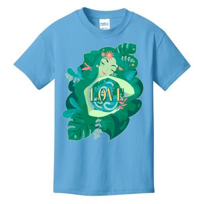 Mother Earth Hugging Earth Love Earth Day Kids T-Shirt