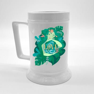 Mother Earth Hugging Earth Love Earth Day Beer Stein