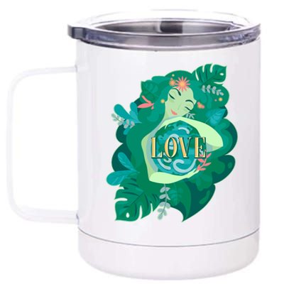 Mother Earth Hugging Earth Love Earth Day 12 oz Stainless Steel Tumbler Cup