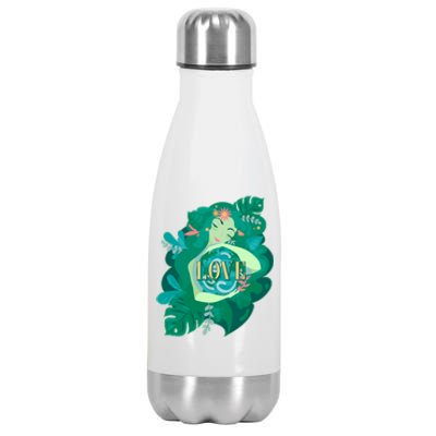 Mother Earth Hugging Earth Love Earth Day Stainless Steel Insulated Water Bottle