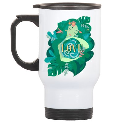 Mother Earth Hugging Earth Love Earth Day Stainless Steel Travel Mug