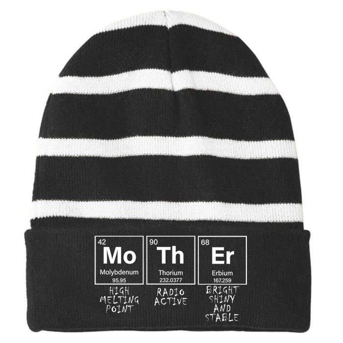 MoThEr Elements Funny Gift For Moms Striped Beanie with Solid Band