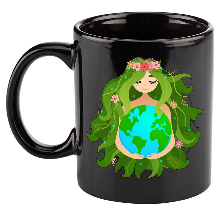 Mother Gaia Earth World Cute 11oz C Handle Ceramic Mug