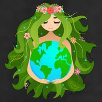 Mother Gaia Earth World Cute 11oz C Handle Ceramic Mug
