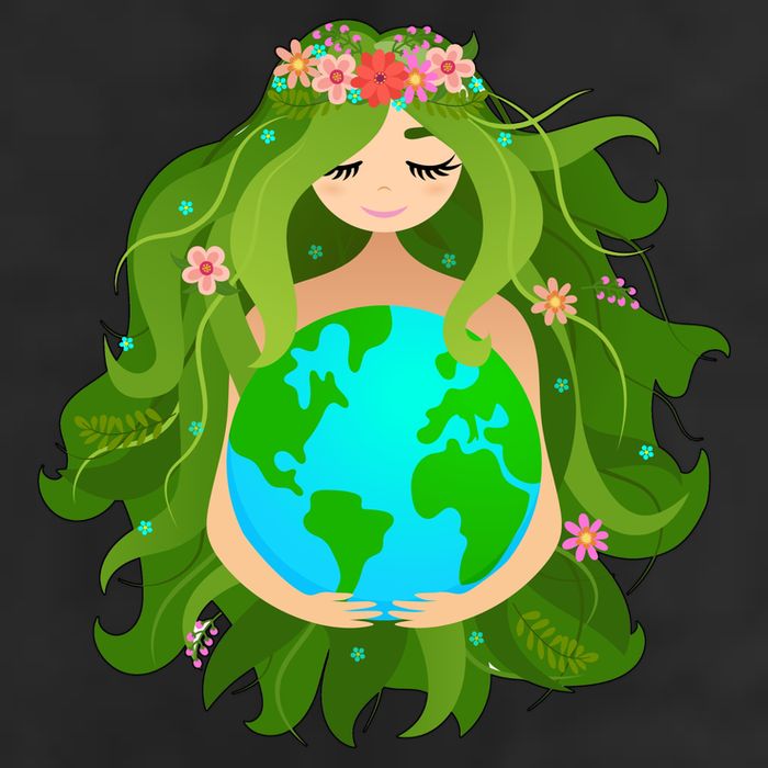 Mother Gaia Earth World Cute 11oz C Handle Ceramic Mug
