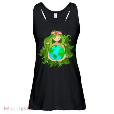 Mother Gaia Earth World Cute Ladies Essential Flowy Tank