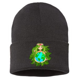 Mother Gaia Earth World Cute Sustainable Knit Beanie