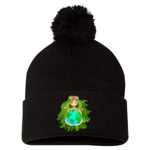 Mother Gaia Earth World Cute Pom Pom 12in Knit Beanie