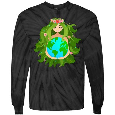 Mother Gaia Earth World Cute Tie-Dye Long Sleeve Shirt