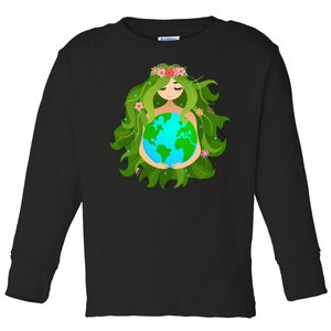 Mother Gaia Earth World Cute Toddler Long Sleeve Shirt