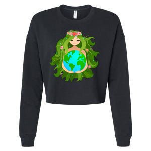 Mother Gaia Earth World Cute Cropped Pullover Crew