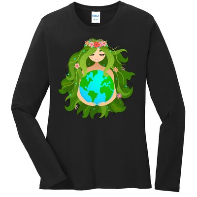 Mother Gaia Earth World Cute Ladies Long Sleeve Shirt