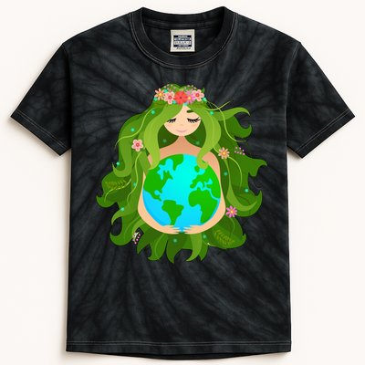 Mother Gaia Earth World Cute Kids Tie-Dye T-Shirt