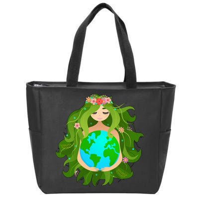 Mother Gaia Earth World Cute Zip Tote Bag