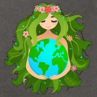 Mother Gaia Earth World Cute Cotton Canvas Backpack